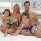 Beachwear Hot Sale Custom Printed Beachwear Set One-piece Swimsuit Adult And Children's Family Swimwear