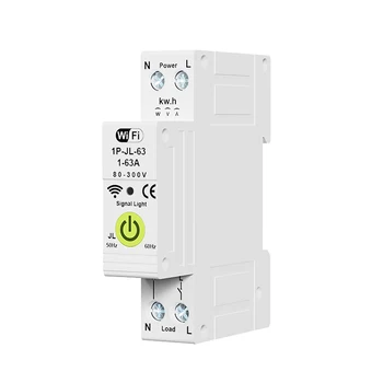 Smartlife 2P+N 63A Smart Switch Circuit Breaker Timer 220V/240V Mini Smart Switch Kwh Current Leakage Protection CCC Certified