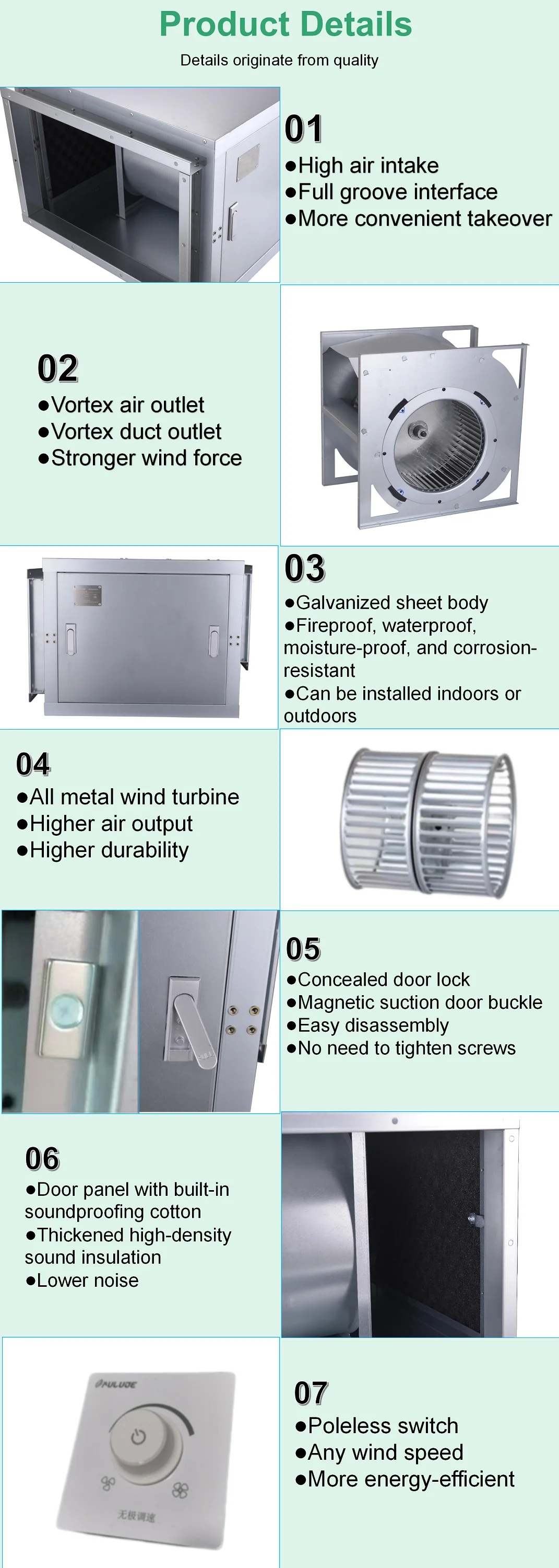 Centrifugal Fan, FULUDE, 220 V, Corded Electric - detail 18