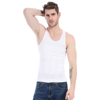 Men's Slimming Body Shaper Fitted Under Shirts Sleeveless Compression Gym Workout Tank Tops slim n lift