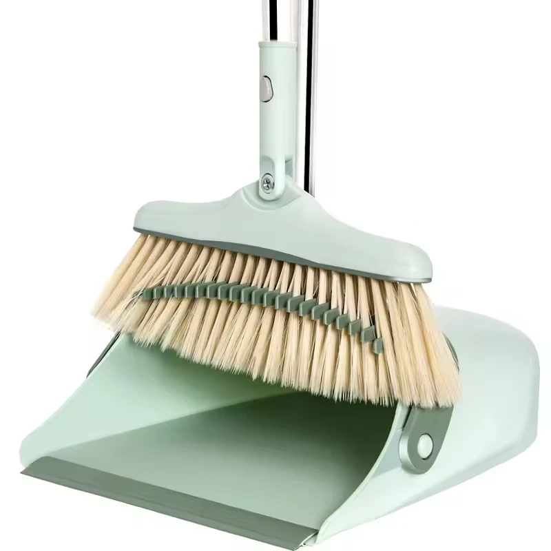 Broom With Teeth Dustpan Set  Easy Clean Long Handle Broom and Brush Set kitchen Cleaning  With Upgrade Combo For Easy Cleaning