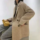 Coat Korea Import Small Lapels Trim The Long Neck Chic Fashion 90% High Count Wool Coat