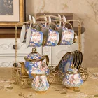 New European-plated Coffee Cup Saucer Set Gold-plated Mug Promotion Gift