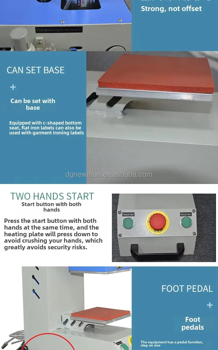 product hot selling pneumatic single station label heat press machine-4