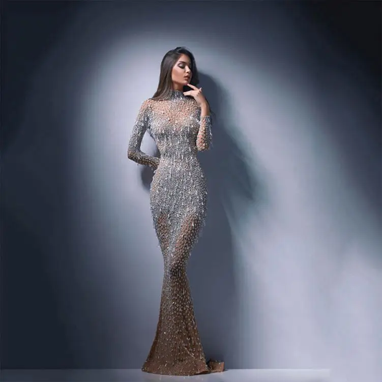 New Polyester Slim prom dresses 2023 evening gowns Long Evening Nigh Club Dress breathable Sequin 607229