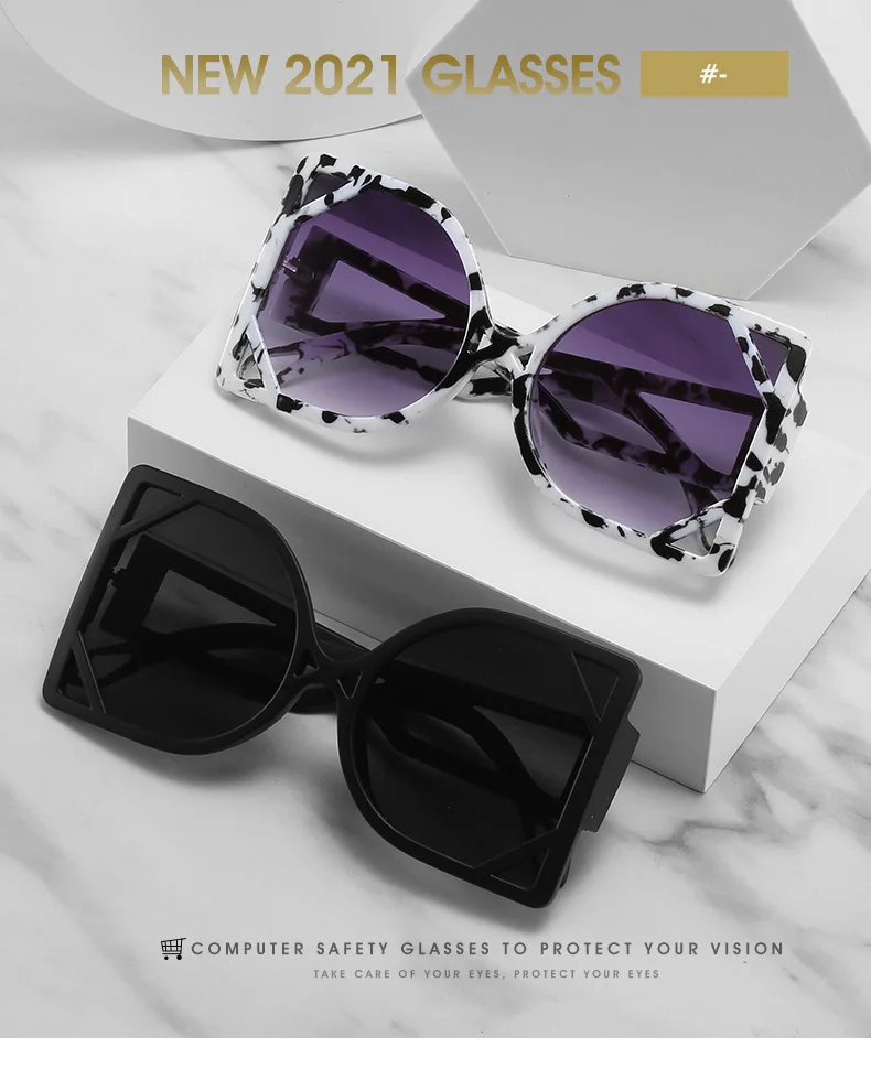 One pc stylish new 5 colors rectangle plastic frame uv protection sunglasses main image 0