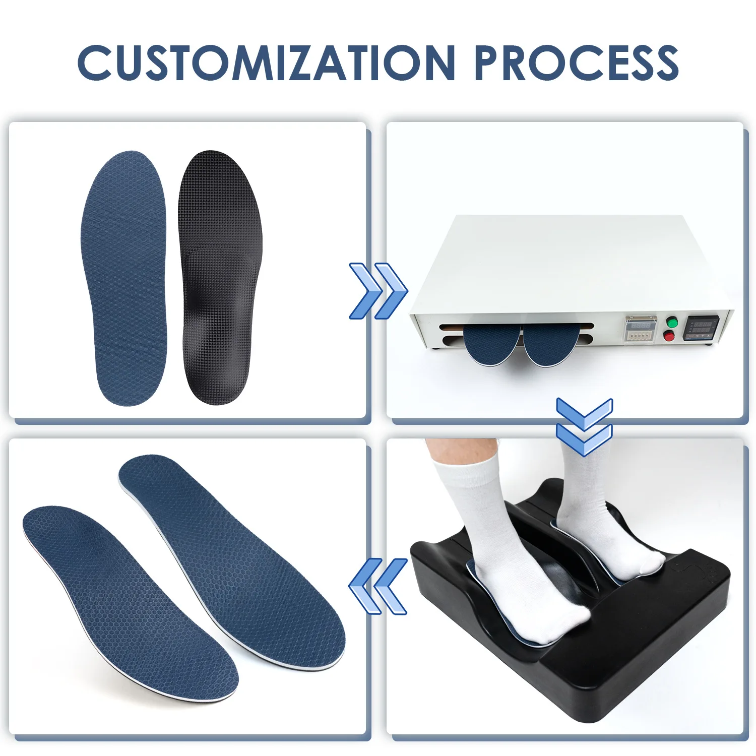 Heat Moldable Thermoplastic Insole Foot Scanner Personalized Shoe Inserts Custom Orthotics Oven Use EVA Cushioning Orthotic Pads Heat Moldable Thermoplastic Insole Foot Scanner Personalized Shoe Inserts Custom Orthotics Oven Use EVA Cushioning Orthotic Pads