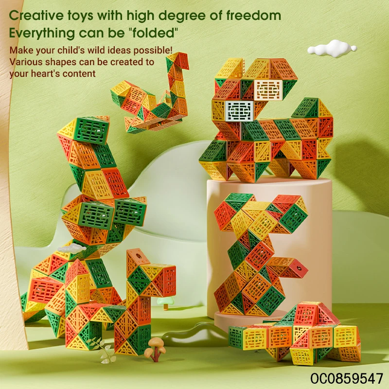 24 pieces assembly kid creative diy construction toys builds magic blocks set