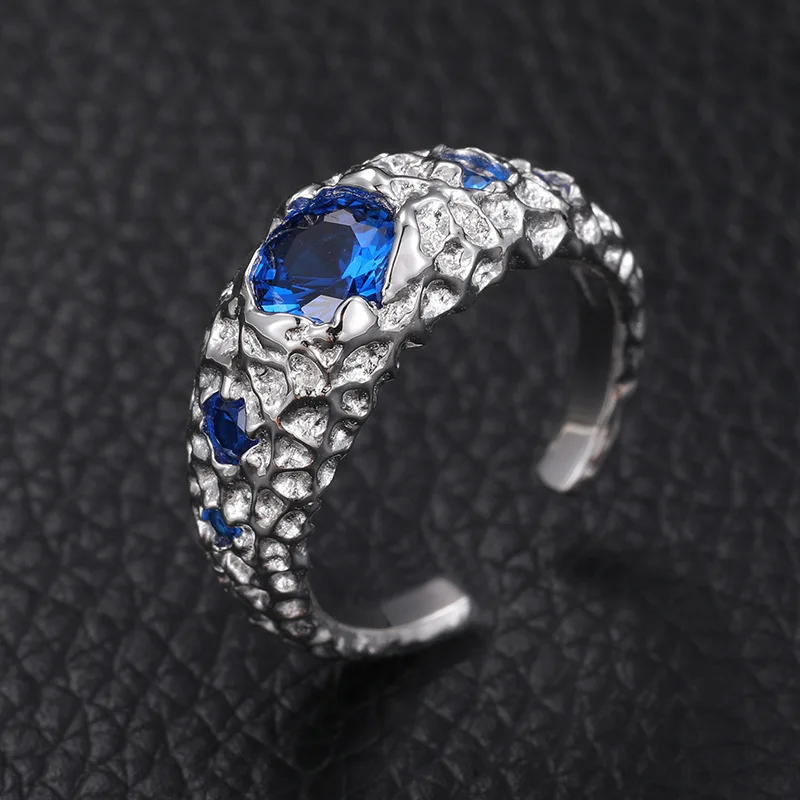 Lava Shape 925 Sterling Silver Ring Multi-color Iced Out Diamond Ring S925 5A CZ Rings for Men