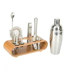 Cocktail Custom Logo Mixology Bartender Kit Stainless Steel Paris Boston/Martini Cocktail Shaker Set
