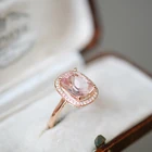 Ring Rings Natural Morganite Engagement Ring Gemstone Ring With Diamonds 14K Rose Gold