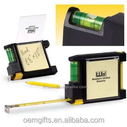 Tape Measure With Level And Memo Pad Holder