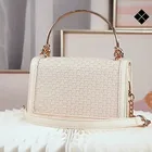 Bag PU Weave Straw Rattan Top-handle Bag Handmade Shoulder Bag For Lady Women