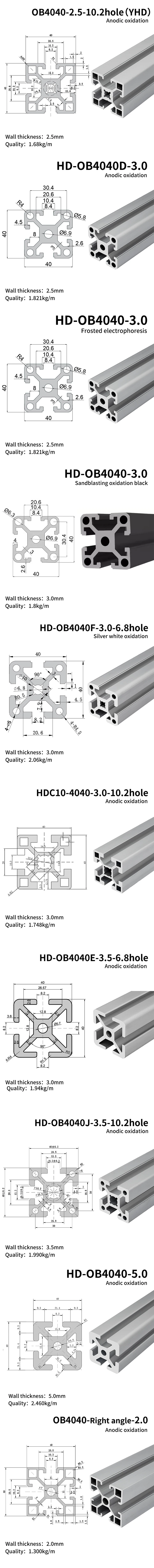 4040 Series Aluminum Extrusion Profile  Workbench Frame Cutting Services Industrial Custom Aluminium Alloy Suppliers details