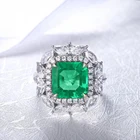 Ring Engagement Wholesale Custom 18K Gold Cultivated Emerald Ring Engagement Valentine's Day Gift Ring