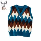 Vest Women Sweater Vest Women 100%Cotton Custom Winter Knit Vest Sweater Women Sleeveless Sweater Vest