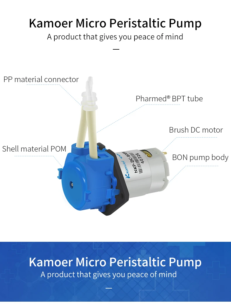 Kamoer Nkp 6v 12v 24v Dc Small Micro Mini Oem Chemical Dosing Metering Liquid Dispenser Transfer Peristaltic Pump 3