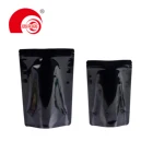Food Foil Pouch Black Food Packing Laminated Zipper Aluminum Foil Clear Front Window Stand Up Pouch