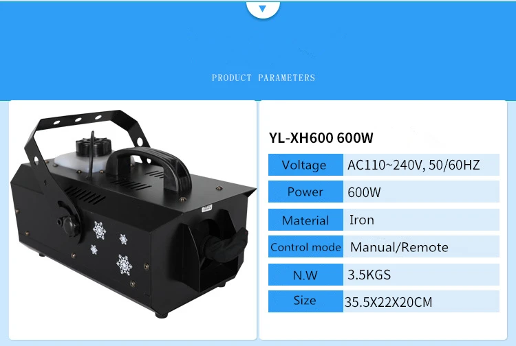 Christmas Stage Snowflake Making Machine Field Remote Control Snow-making Equipment 180 Degree Jet Snow Machine