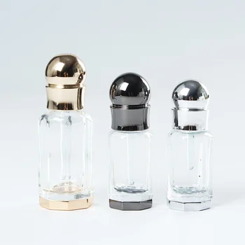 Wholesale 3ml 6ml 9ml 12ml octagonal shape attar perfume oil bottle with glass stick perfume refill bottles
