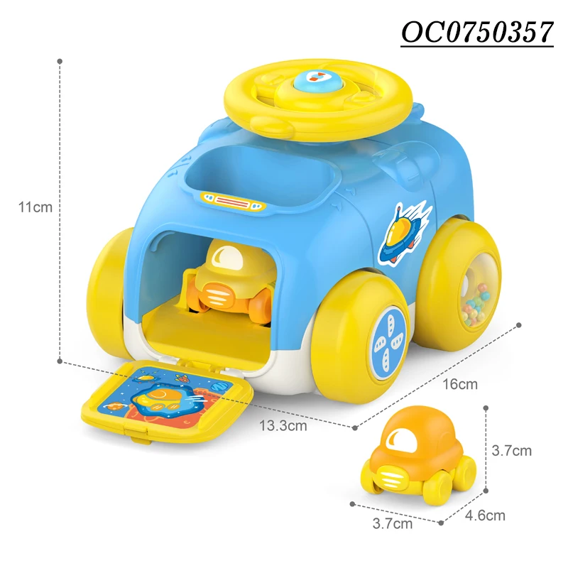 Baby plastic cartoon sliding catapult ejection shooting car toy for kids