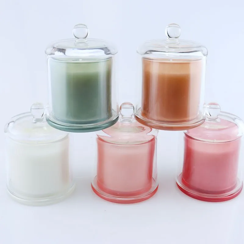 product hot sell 120ml 210ml 390ml glass candle holders lanterns candle jars scented candle glass jar-32