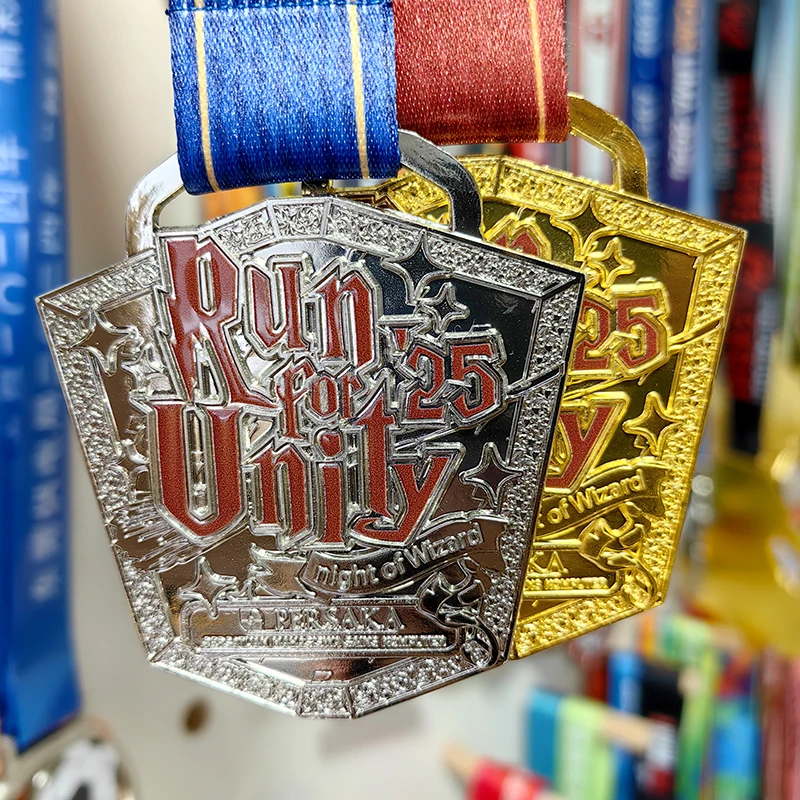 Customized Soft Enamel Gold Silver 5Km 10Km Marathon Running Medal Finisher Sports Metal Craft Medals supplier