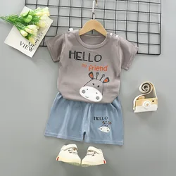 Baby boys and girls clothes new summer home clothes thin section short sleeve two-piece suit boys casual wear