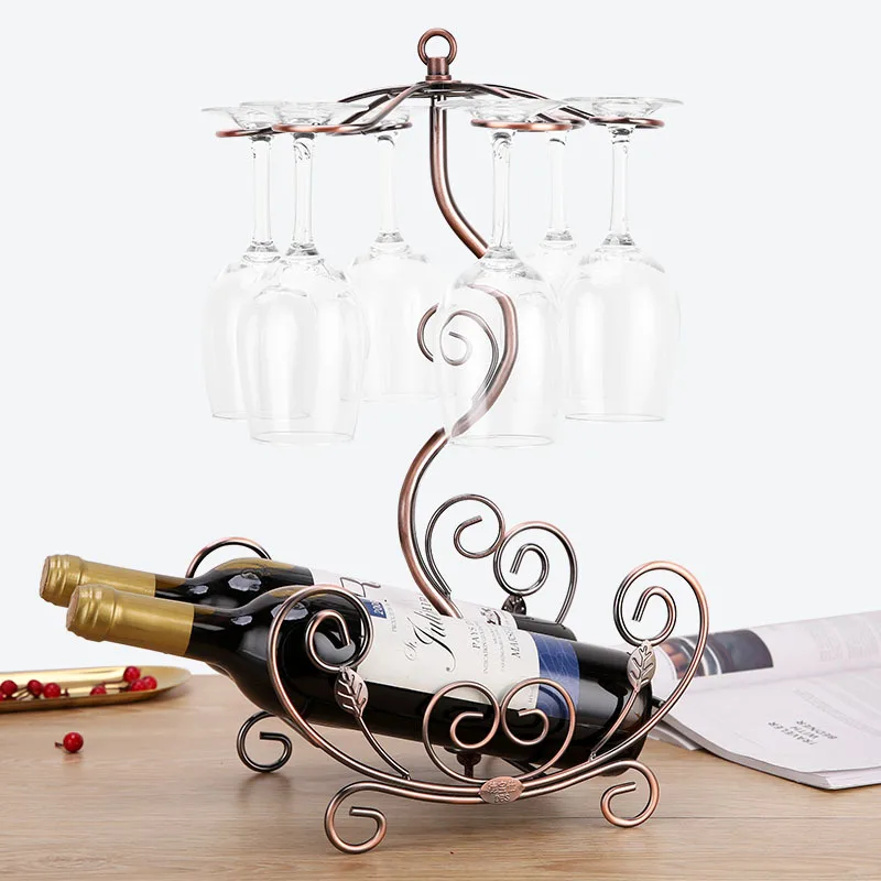 Simple Wine Bottle Cabinet Decorative Plated Iron Wine Rack