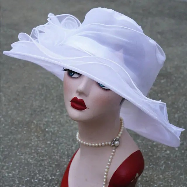 Amober Hats for Women Organza Church Derby Fascinator Cap Kentucky Tea Party Wedding Hat 
