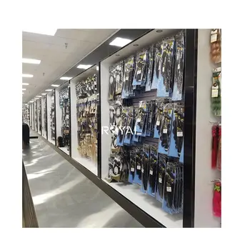 Hair Supply Store Luxury Hair Display With Light Showcase Display Glass Beauty Supply