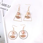 Earrings Earrings Simple Hollow Fan-shaped Earrings