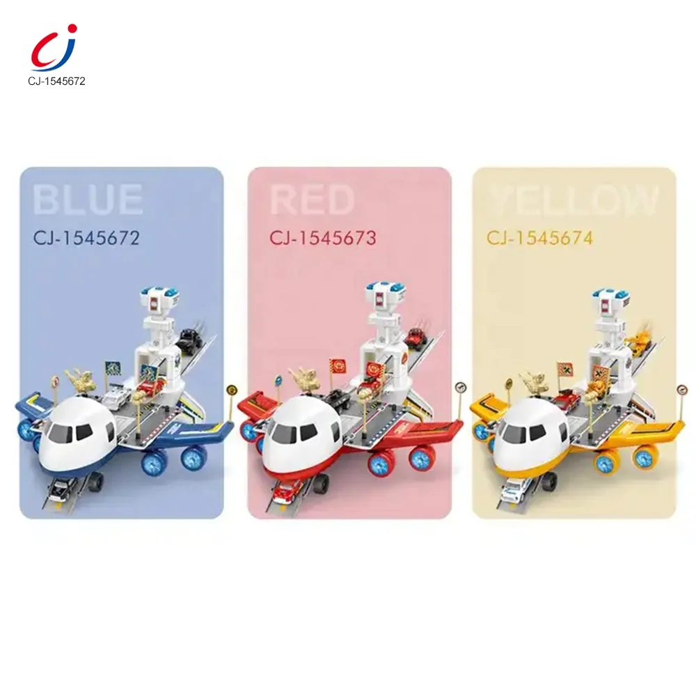 Chengji Boy's Favorite Metal Car DIY Sliding Track Set Toy, With Music And Light Deformation Airplane Track Car
