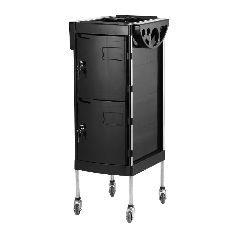 Fenghe factory X11-E multifunction stable and durable vintage black 5 floor drawer tray design beauty salon trolley