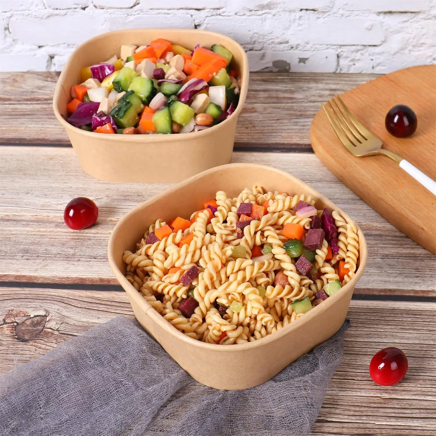 Ice Cream Bowls 2oz 4oz 8oz Kraft Paper Disposable Takeaway Bowl With Lid Custom Printed Packaging Food Container Eco-Friendly supplier