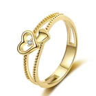 Rings Gold Hot Selling Heart Shaped Wedding Rings Women's Engagement Gold Rings 18K Gold Plated Jewelry