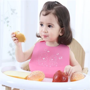 Premium Quality BPA Free customized silicone baby plate and infant bibs set