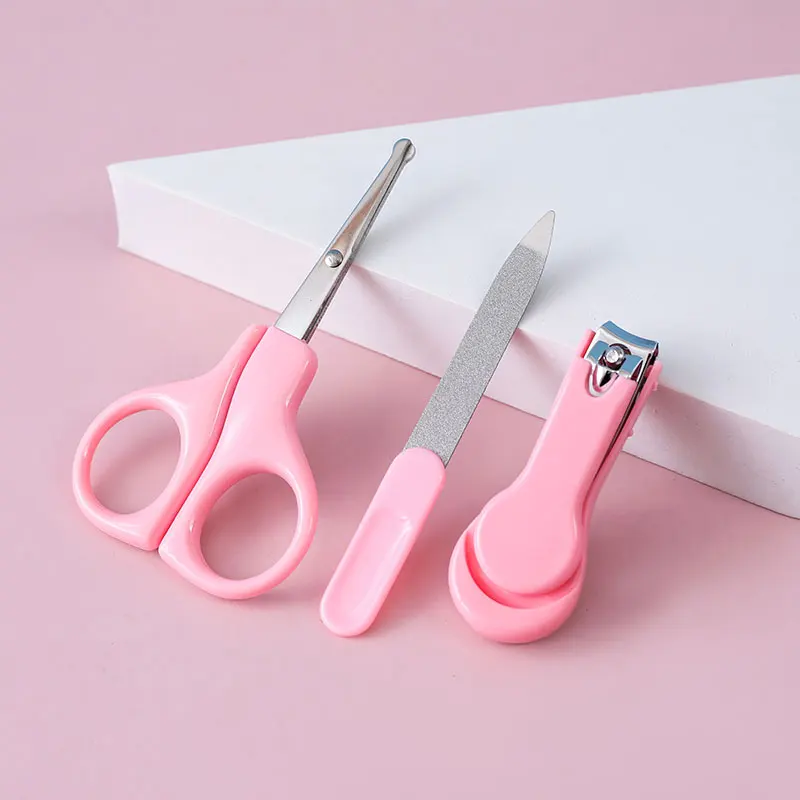 Hot Sale 3pcs Baby Grooming Kit Nail Clippers Scissors Nail File Tweezer Set