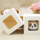 Square Box ODM/OEM New Fashion White Kraft Paper 2 Color Multi-size Square Carton PVC Window Box Gift Box Candy Box