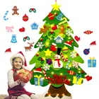 New Christmas 2022 New Year Wall Decoration Ornaments Customized Mini Diy Felt Christmas Tree For Kids