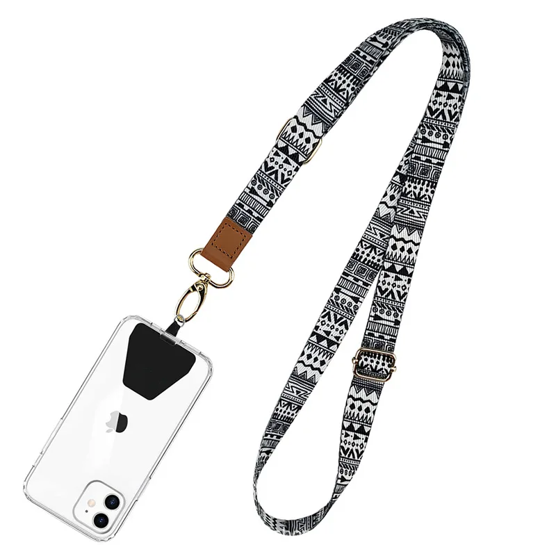 Cellphone Adjustable Detachable Neck Cord Tether Tab Pad Patch Mobile Phone Lanyard Strap for Phone