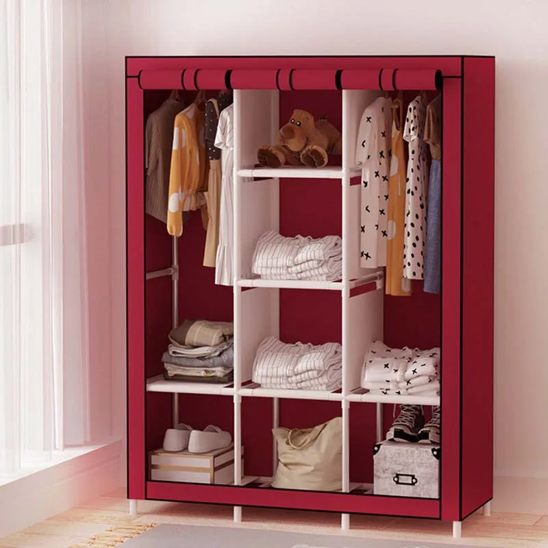 Eco-Friendly Chinese Fabric Closet Wardrobe Removable Metal Bedroom Furniture for Living Room or Home Use