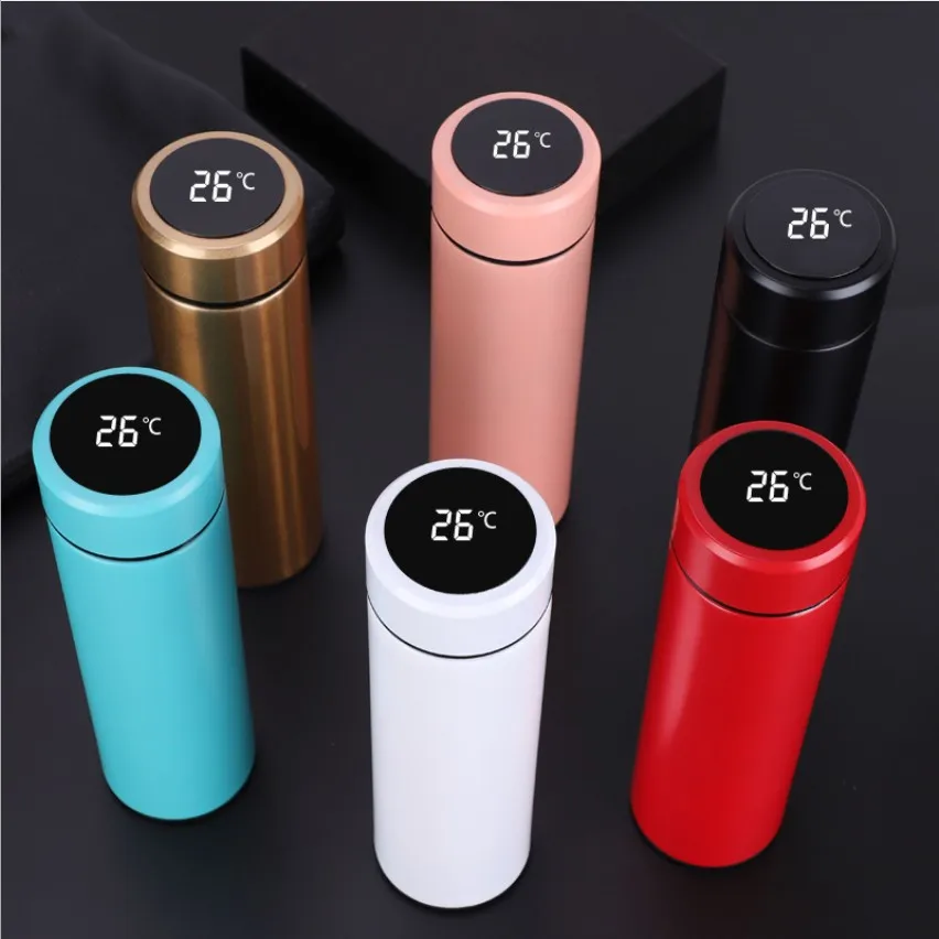 LED Display Vacuum Cup 500ML Insulated Mug Thermos Bottle Stainless Steel
