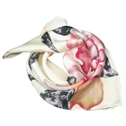 Flower Printed Scarf Hot Sale Fashion Flower Printed 100% Natural Silk Scarf For Ladies