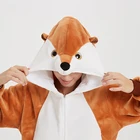 Pajama Pajamas Onesie Pajamas Unisex Women And Men Novelty Animal Hood Long Sleeve Pajama Onesie Jumpsuit