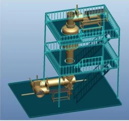 SS 304 Material Vertical Graphitization Furnace with Closed Water Cooling for Continuous Purification
