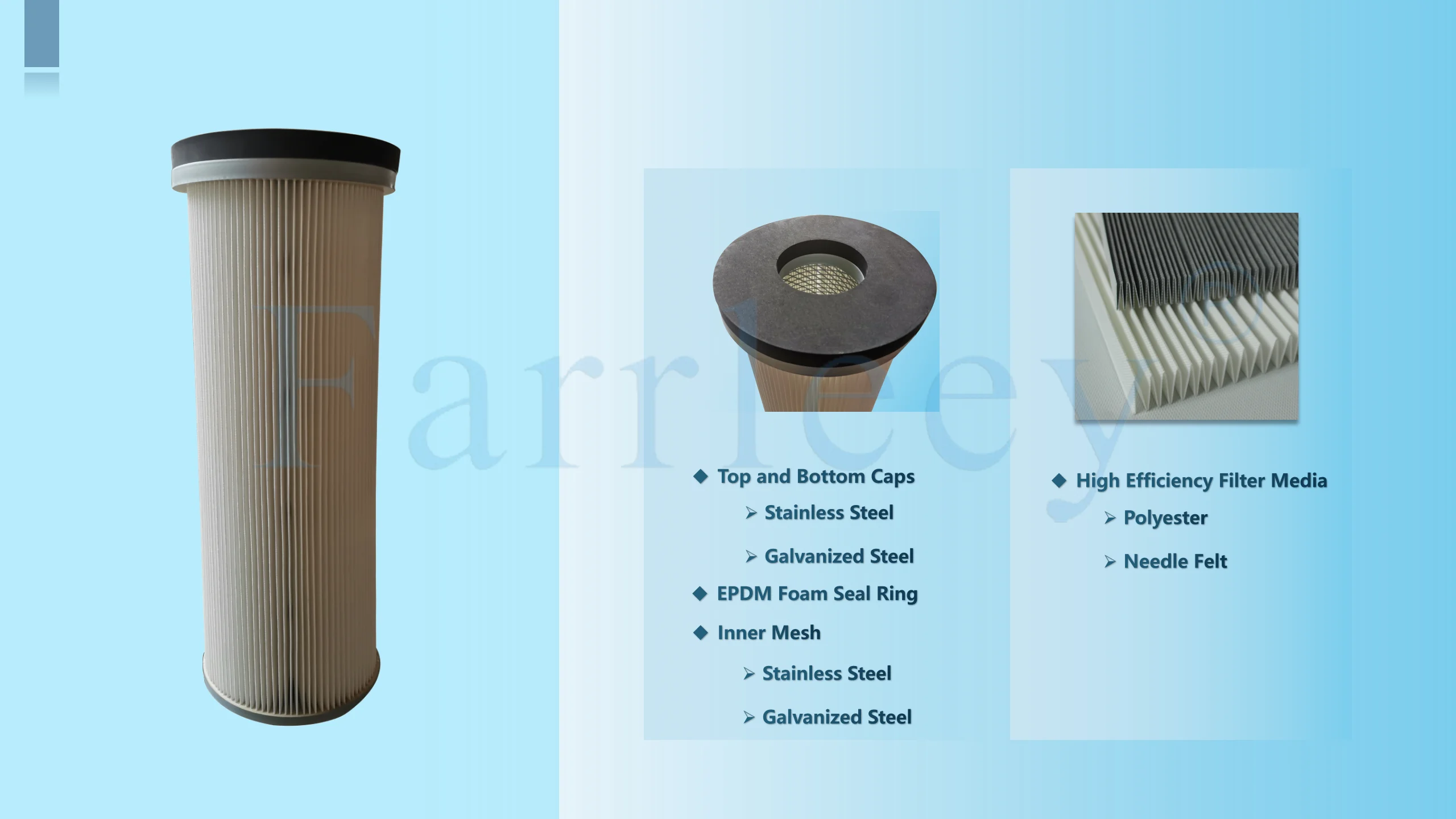 Customized High Efficiency Stainless Steel Dust Filter Cartridge with 1 Year Warranty and 4 kg Weight
