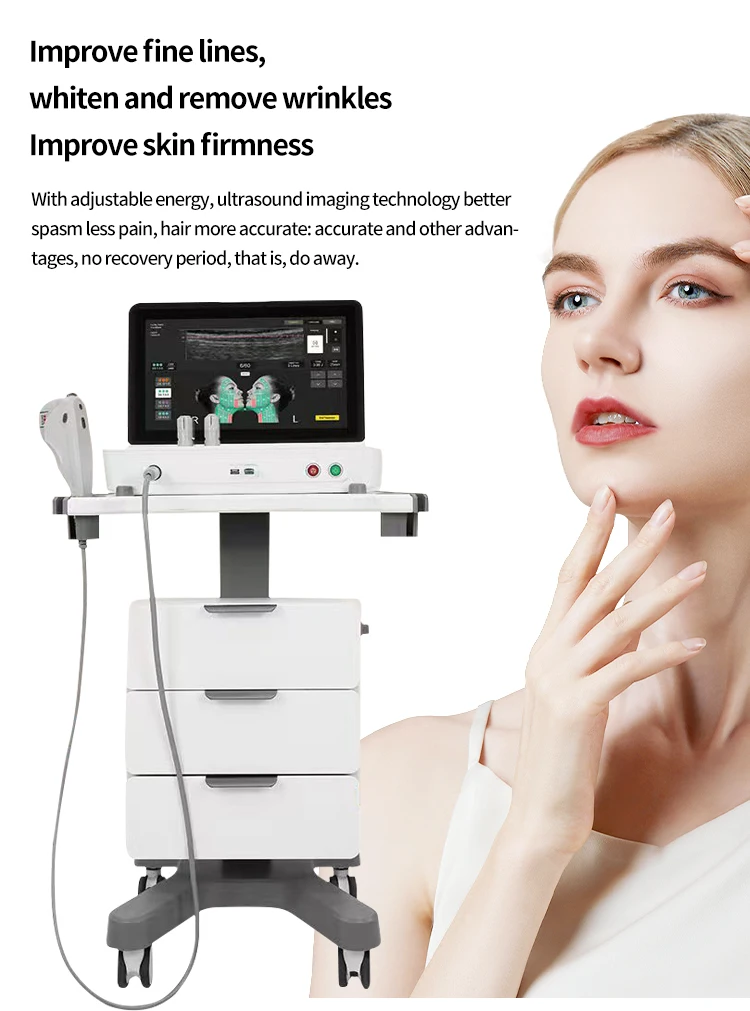 3rd Generation Ultra Lift HIFU Machine – Non-Surgical Face & Body Skin Tightening System 12 TECHNICAL SPECIFICATIONS <ul> <li>Power: 180W</li> <li>Voltage: 100V/110V/220V</li> <li>Screen Size: 18.5 inches touch screen</li> <li>HIfu Cartridges: ds10-1.5/ds10-1.5n/ds7-3.0n/ds7-3.0/ds4-4.5/ds7-4.5</li> <li>Cartridge Shots: 10,000 shots</li> <li>Dot distance: 1-2mm(Set unit 0.1mm)</li> <li>Frequency: 10MHz/7MHz/4MHZ</li> <li><span class="attr-name J-attr-name" title="HIFU Length" data-spm-anchor-id="a2700.wholesale.0.i34.67a066f4kJ6h3j">HIFU Length: </span>5.0~25mm 1mm/step</li> <li>Package Size: 55*54*37CM</li> <li>Package Weight: 21 kg</li> <li>ReturnPolicy: <b class="magic-5"><span style="color: #2196ed;">30 Days Money back guarantee</span></b> <a href="http://skintechx.com/refund_returns" data-sm="true">Return Policy</a></li> <li>ShippingDetails: <b class="magic-5"><span style="color: #2196ed;">FREE SHIPPING fast delivery</span></b> <a href="https://skintechx.com/shipping-policy" data-sm="true">Shipping policy</a></li> </ul> 3rd Generation Ultra Lift HIFU Machine – Non-Surgical Face & Body Skin Tightening System