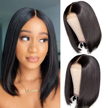 Cheapest Price Wholesale Brazilian Hair Short Bob Lace Closure Wigs for Black Women Bob Lace Frontal Wigs Human Hair Lace Front