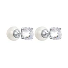 Pearl Earring YE10033 Italina Factory Wholesale Women Jewelry Classic Round Crystal White Pearl Brass Earring Stud